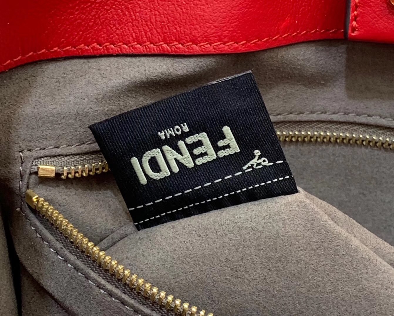 F**di ff tote small bag in red calfskin