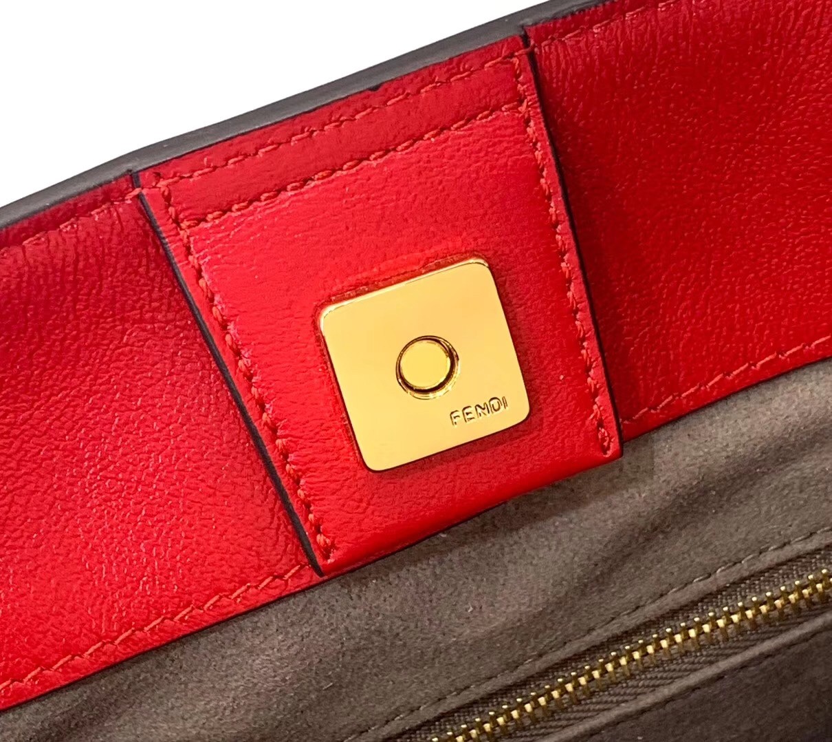 F**di ff tote small bag in red calfskin