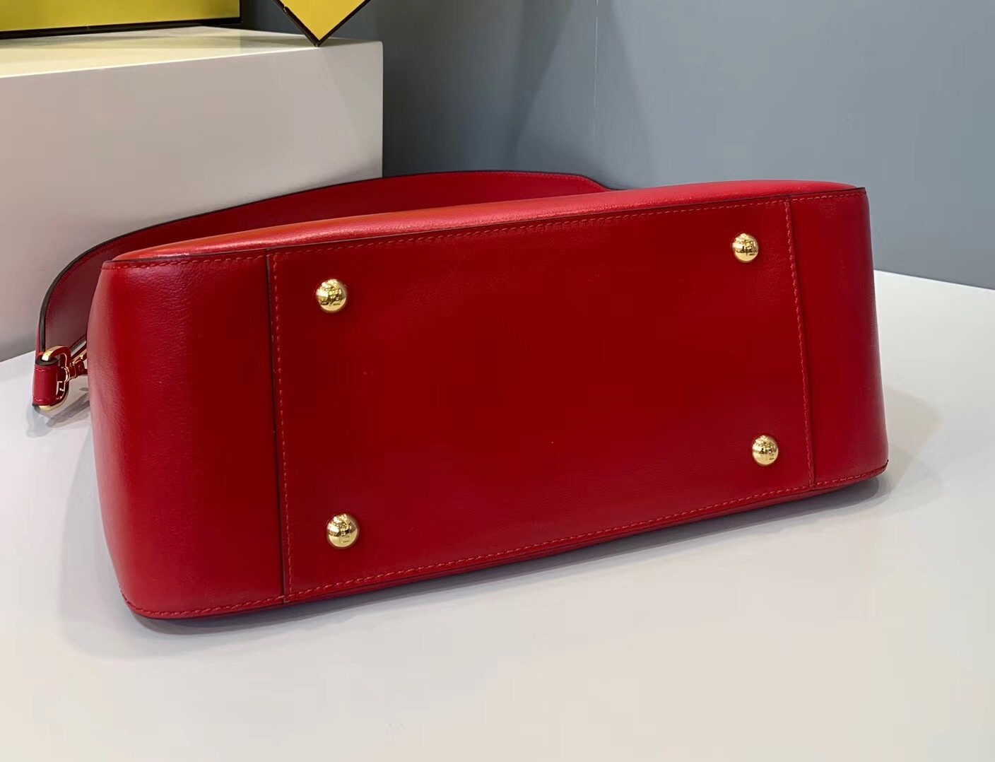 F**di ff tote small bag in red calfskin