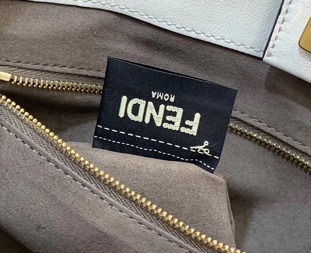 F**di ff tote small bag in white calfskin