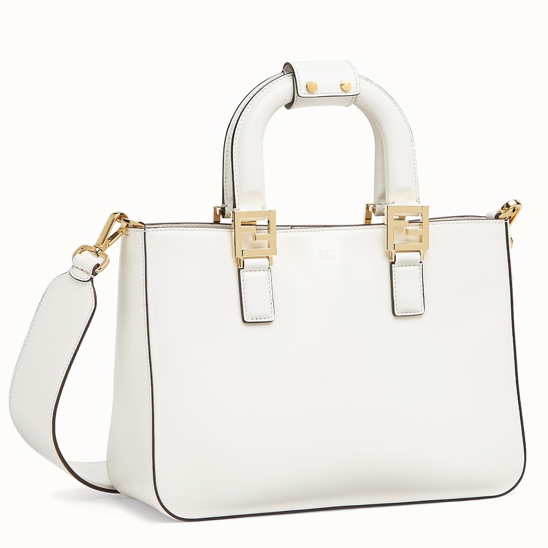 F**di ff tote small bag in white calfskin
