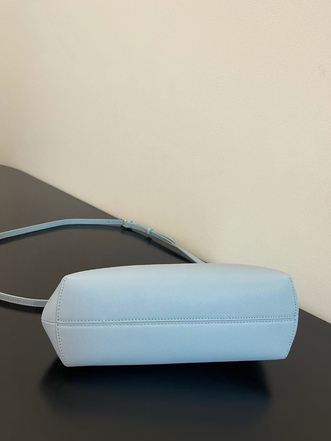 F**di small first bag in light blue nappa leather