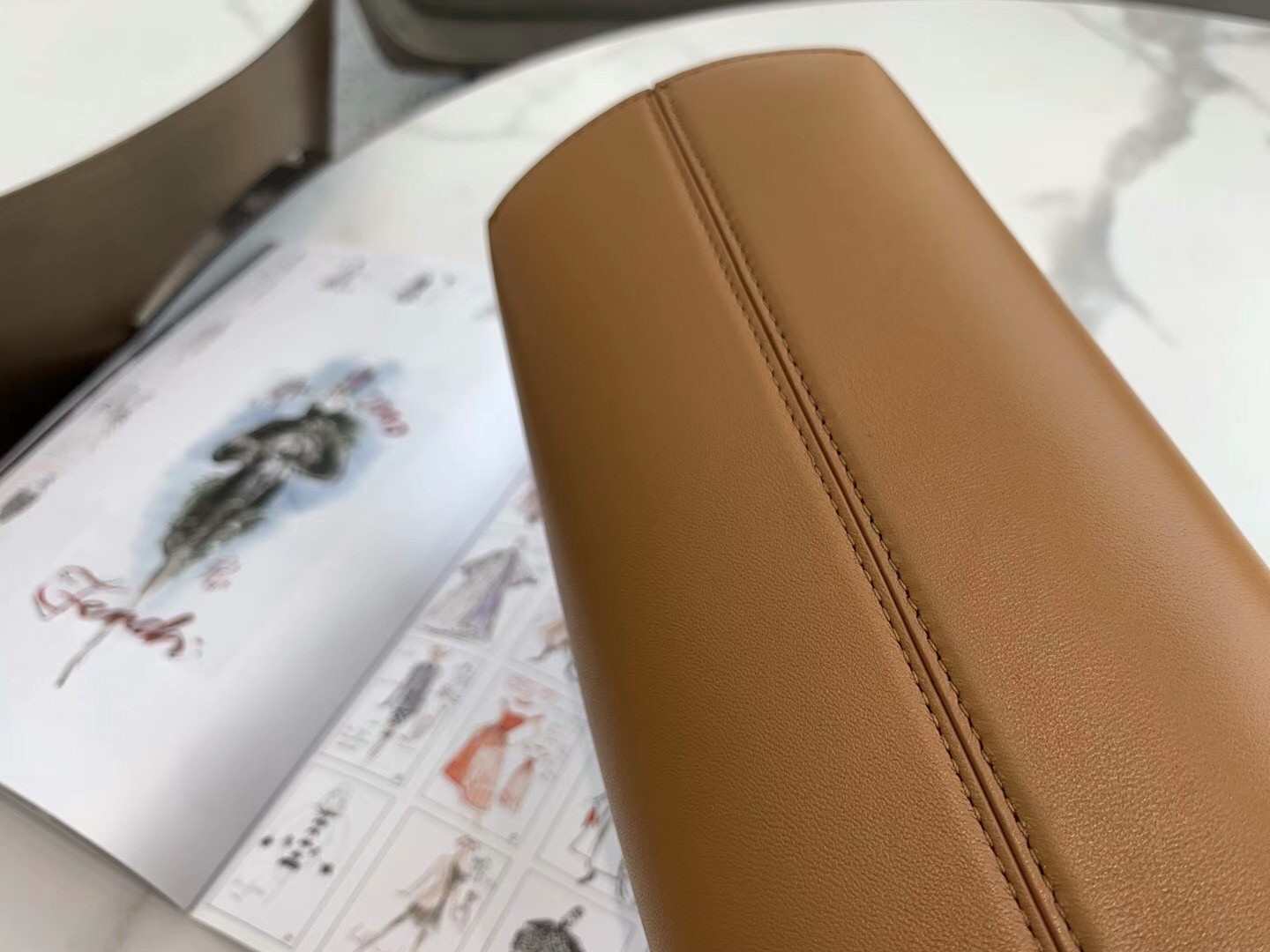 F**di first small bag in brown nappa leather