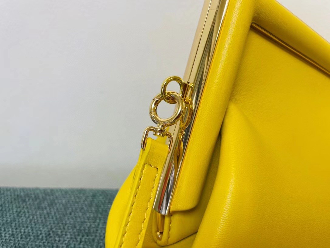 F**di small first bag in yellow nappa leather