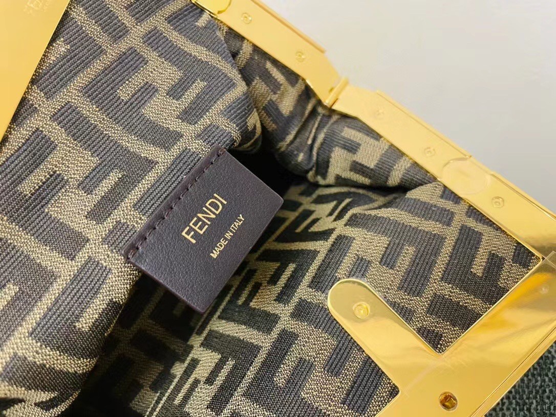 F**di small first bag in yellow nappa leather