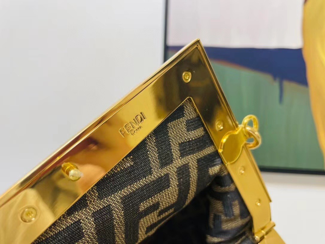 F**di small first bag in yellow nappa leather