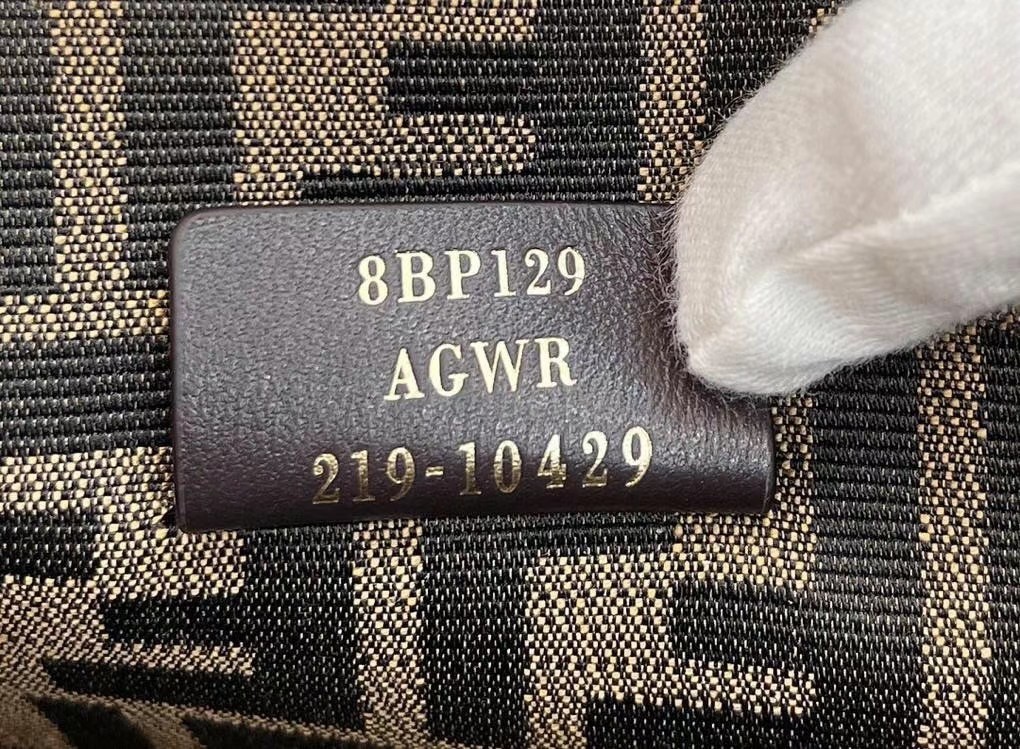 F**di small first bag in camel leather with python f