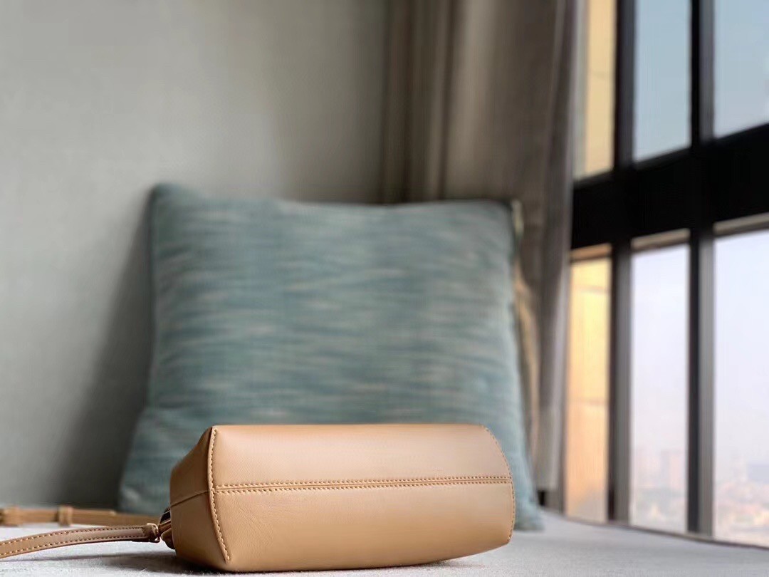 F**di small first bag in camel leather with python f