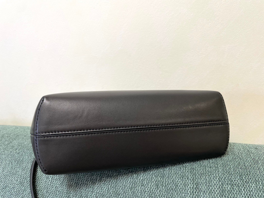 F**di first small bag in black nappa leather with python f