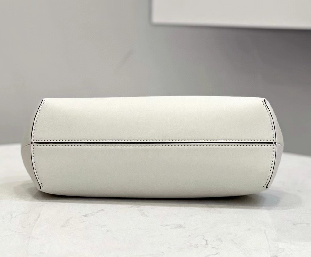 F**di small first bag in white leather with python f