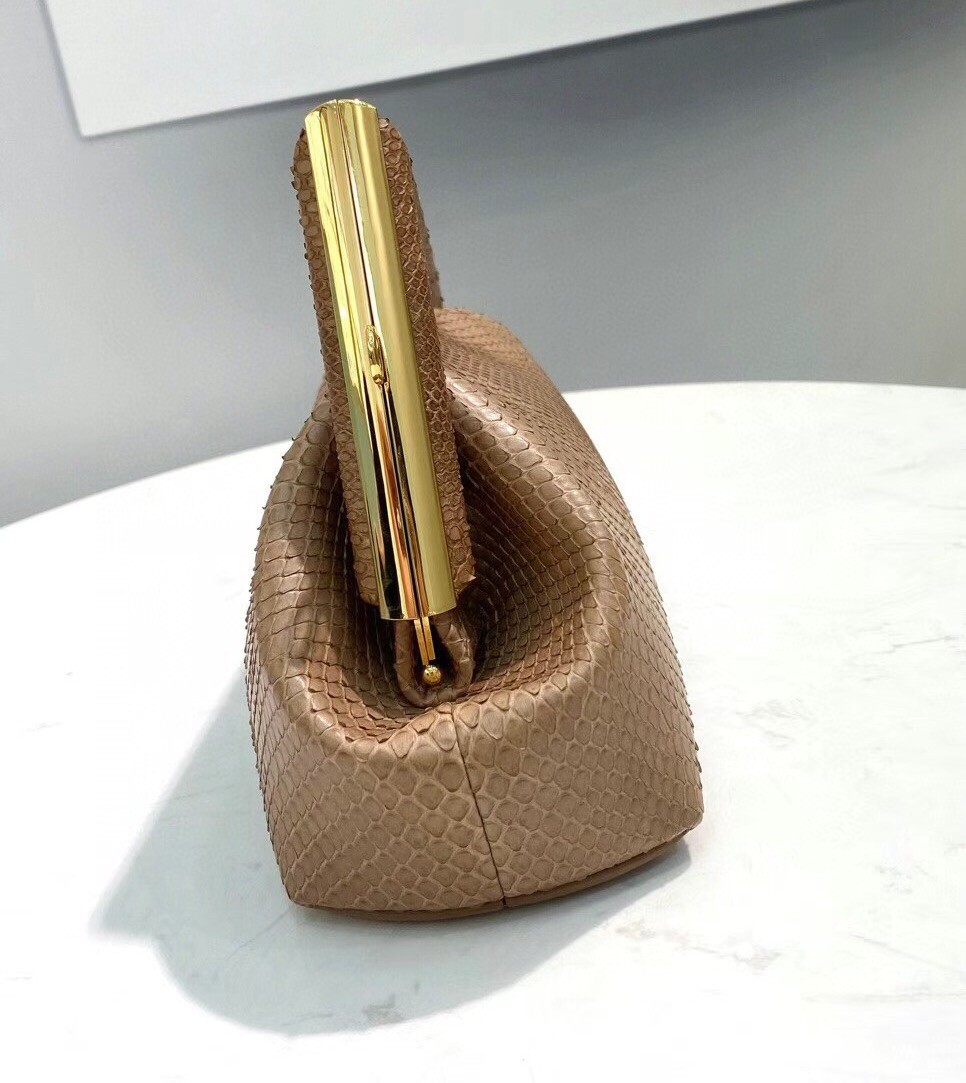 F**di small first bag in beige python leather