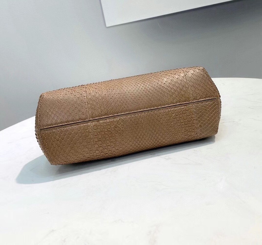F**di small first bag in beige python leather