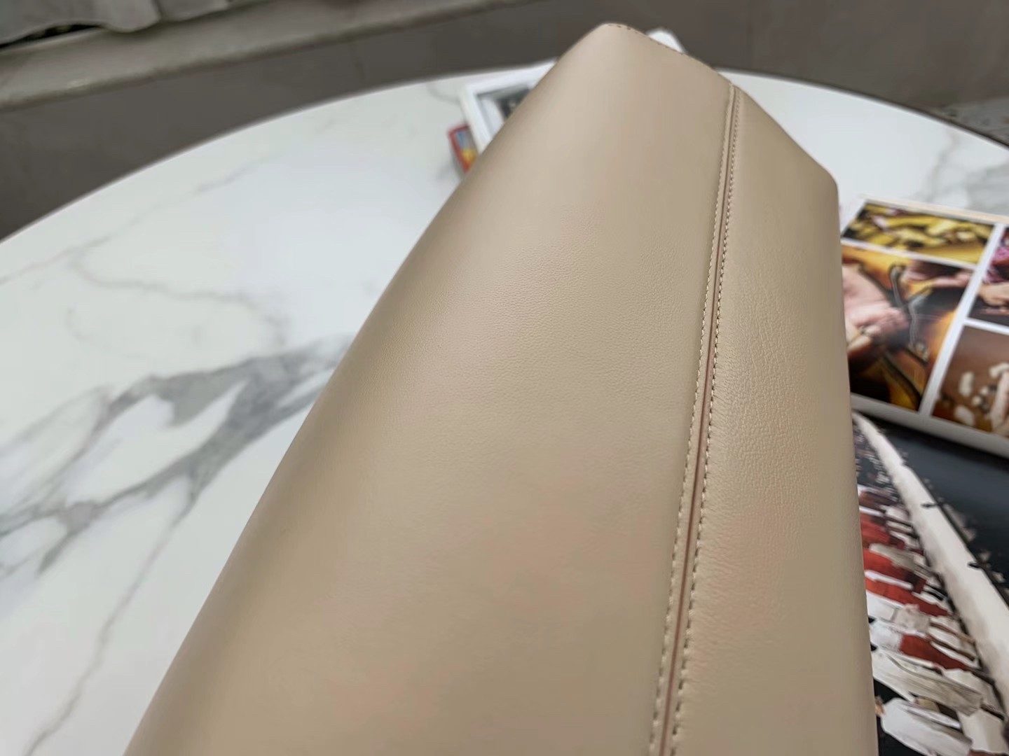 F**di first medium bag in beige nappa leather