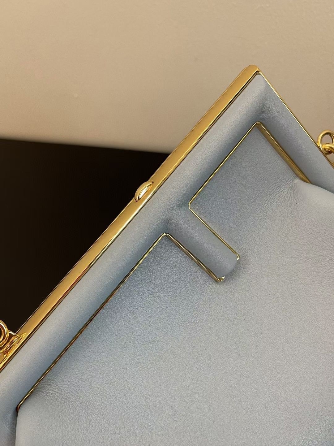 F**di medium first bag in light blue nappa leather