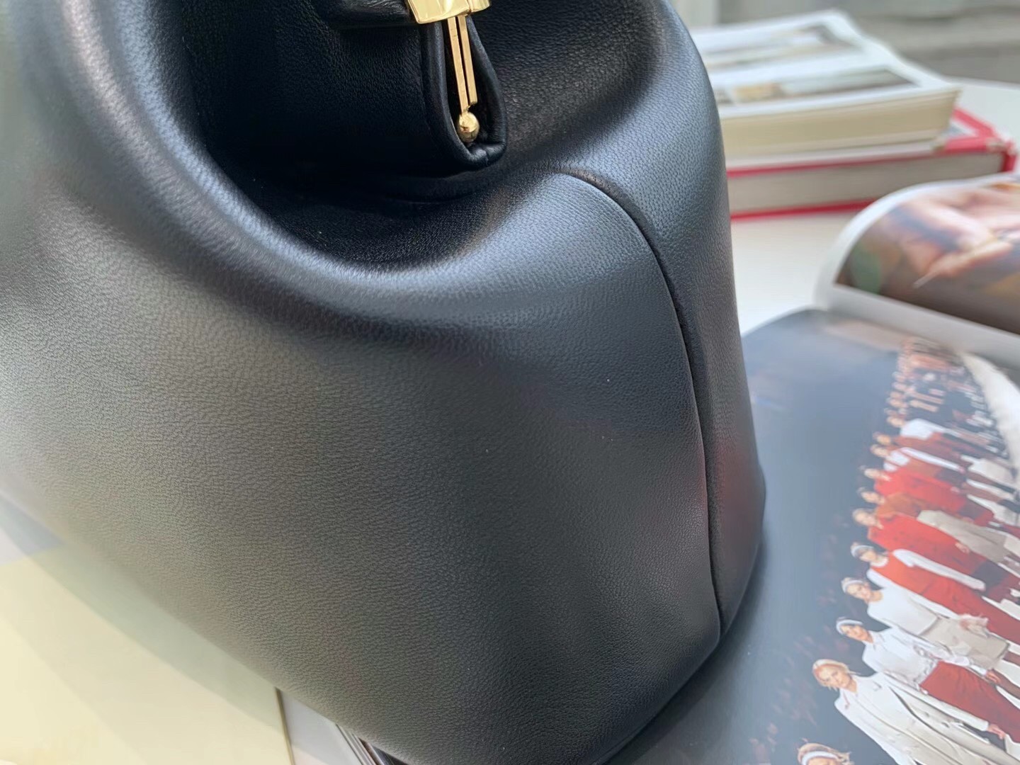 F**di medium first bag in black nappa leather