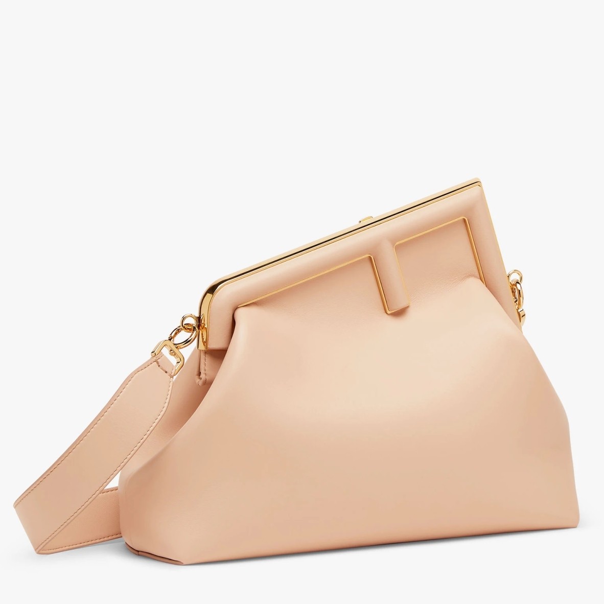 F**di first medium bag in powder pink nappa leather