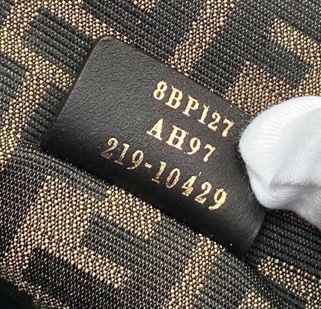 F**di medium first bag in dark brown python leather