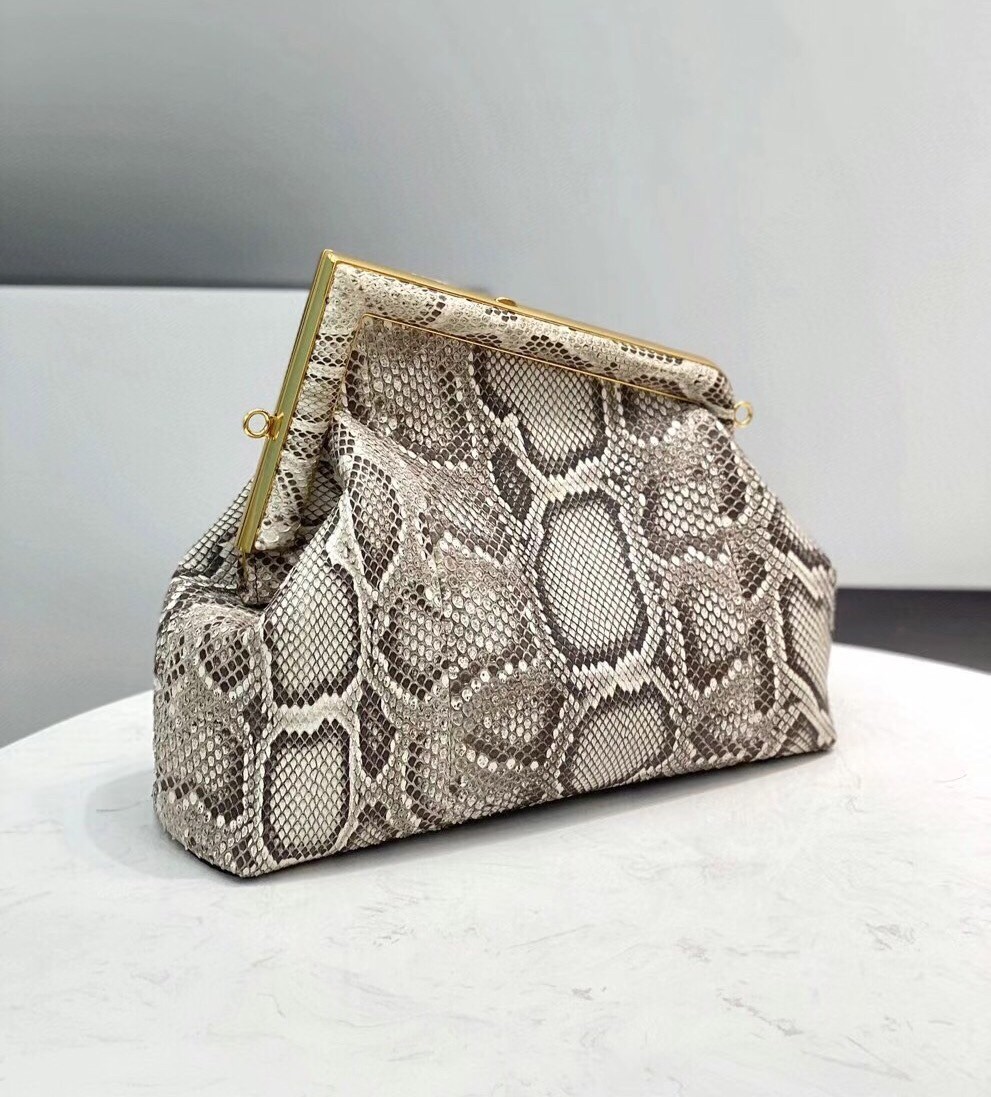 F**di medium first bag in natural python leather