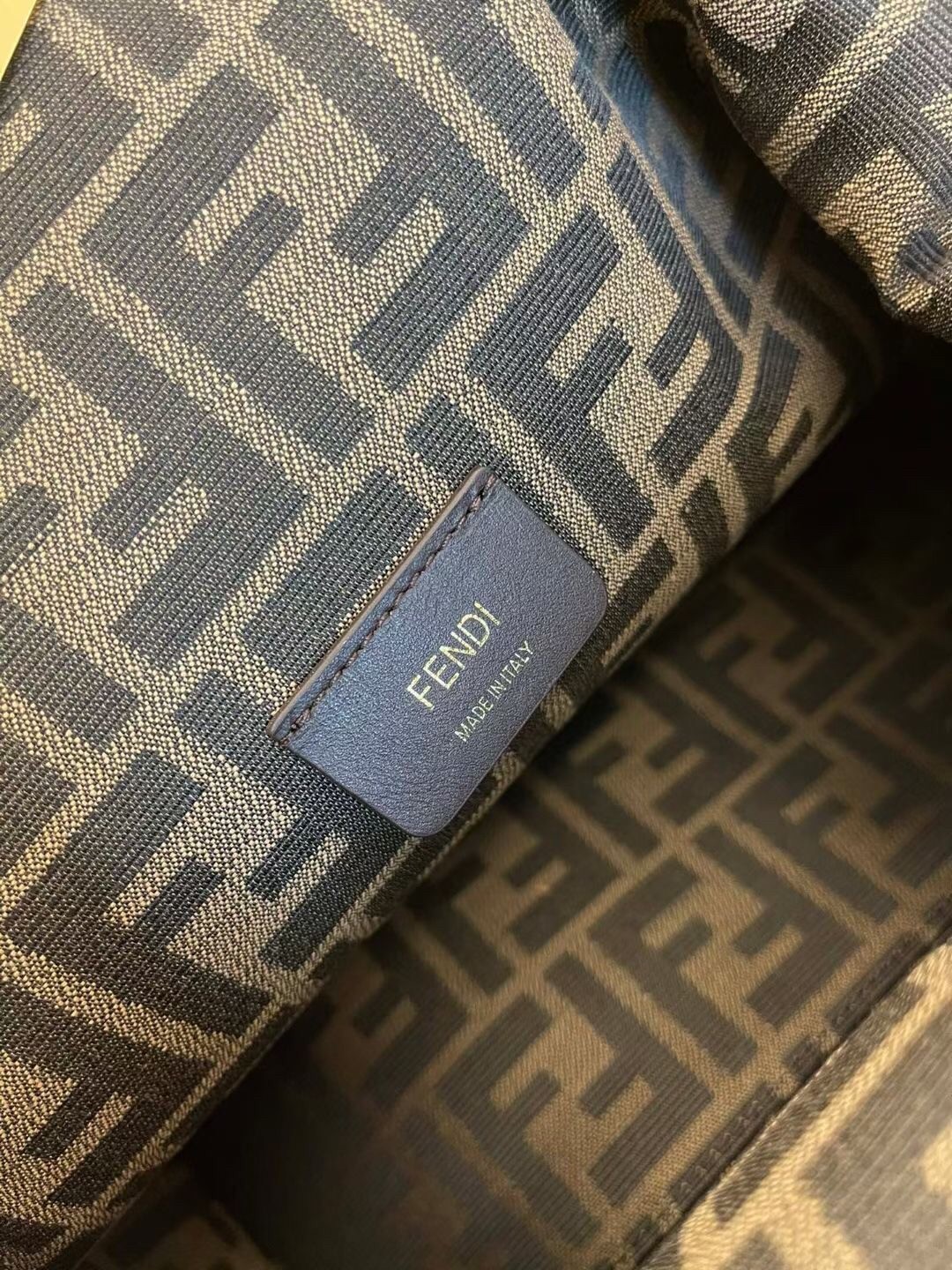 F**di medium first bag in brown wool sheepskin