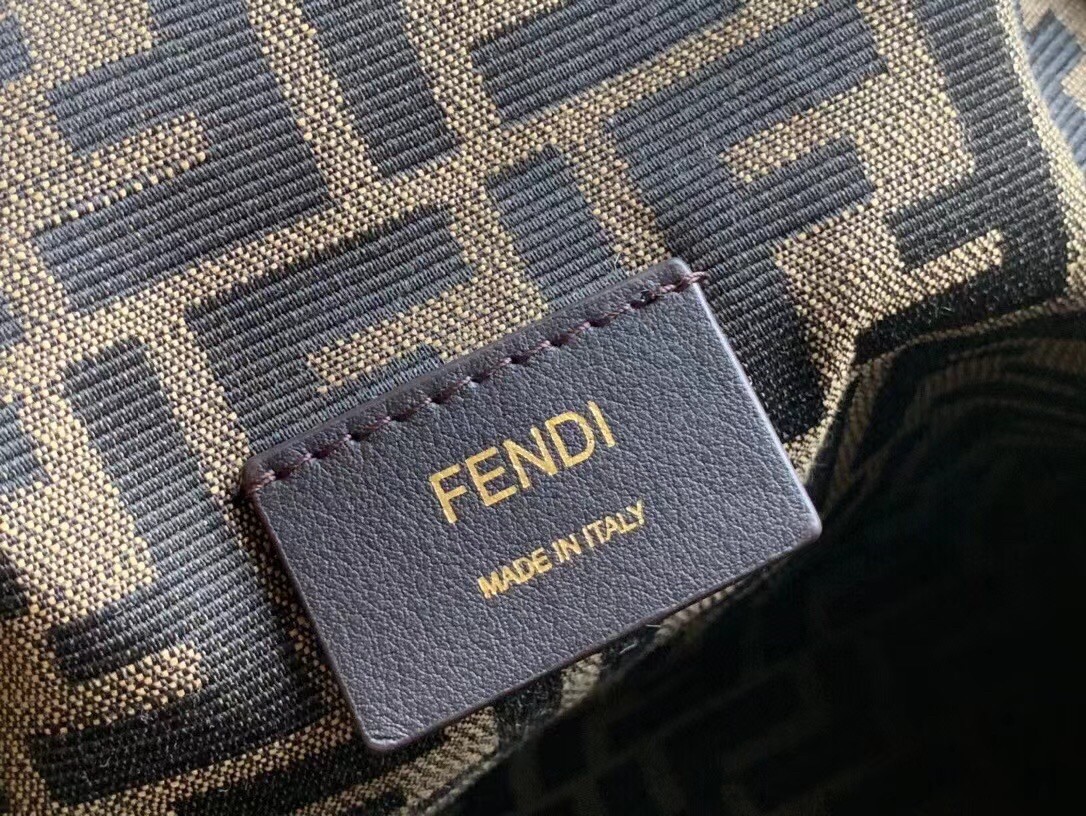 F**di medium first bag in pink wool sheepskin