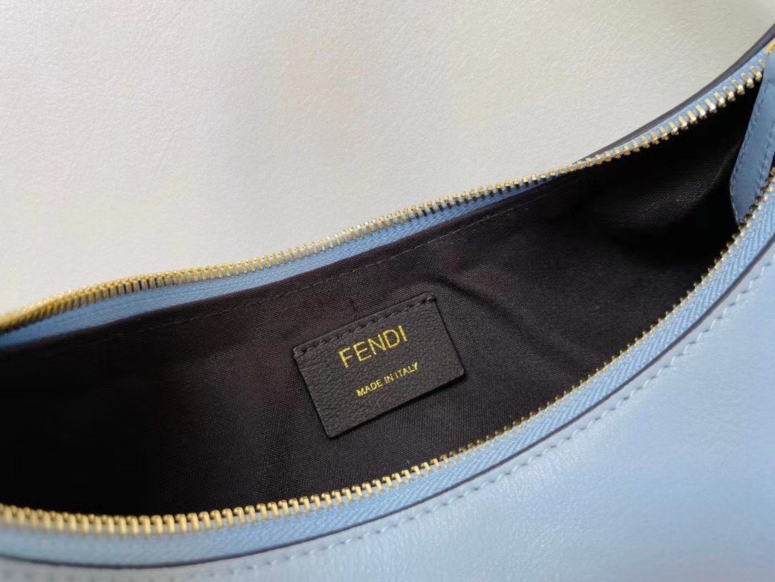 F**di F**digraphy small hobo bag in light blue leather
