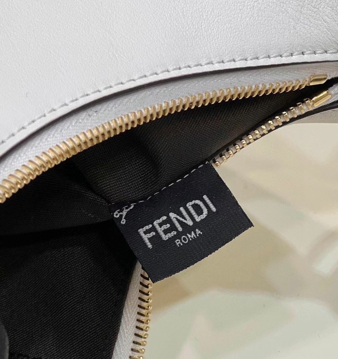 F**di F**digraphy small hobo bag in white leather