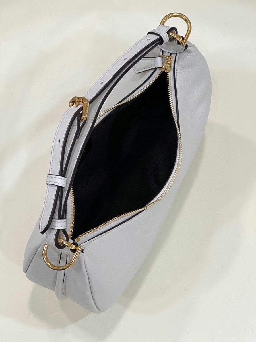 F**di F**digraphy small hobo bag in white leather