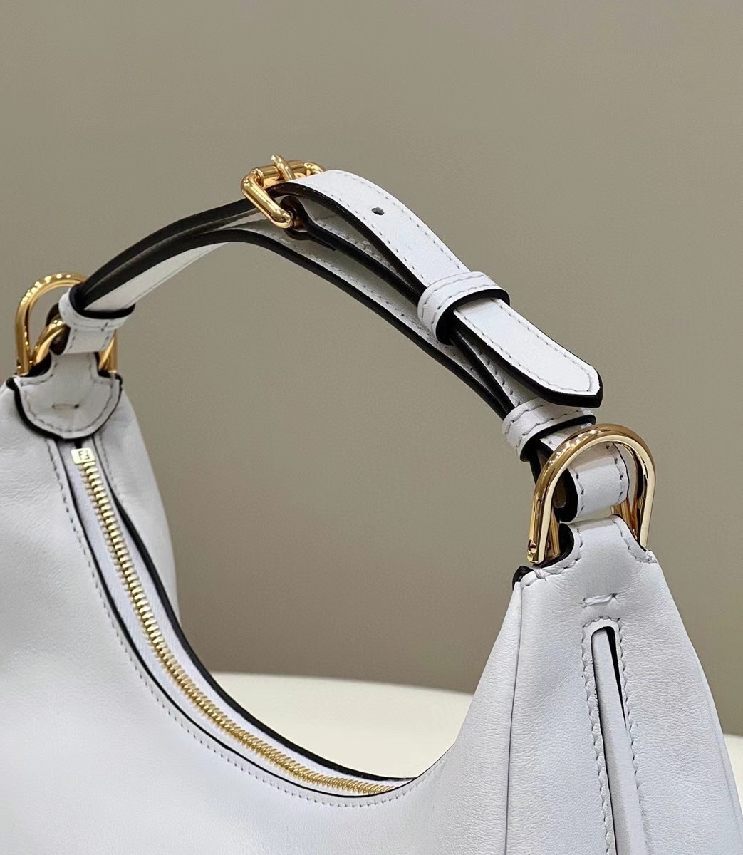 F**di F**digraphy small hobo bag in white leather