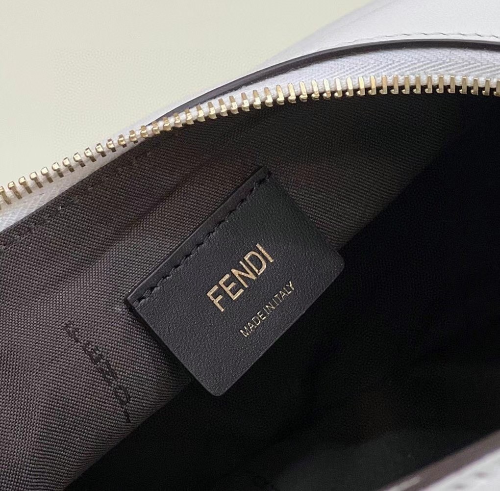 F**di F**digraphy small hobo bag in white leather