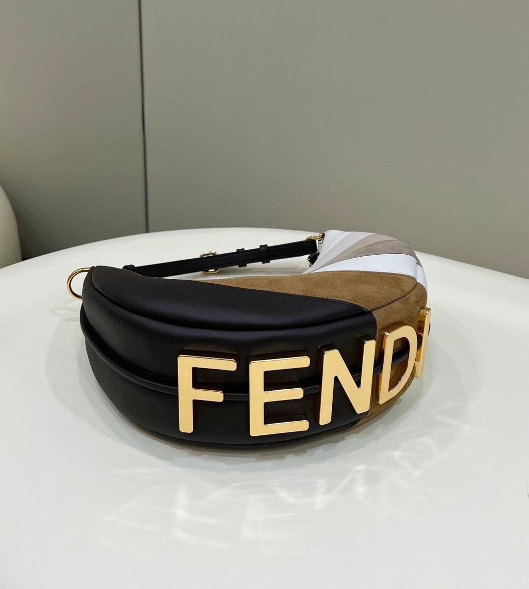 F**di F**digraphy small hobo bag in inlaying leather