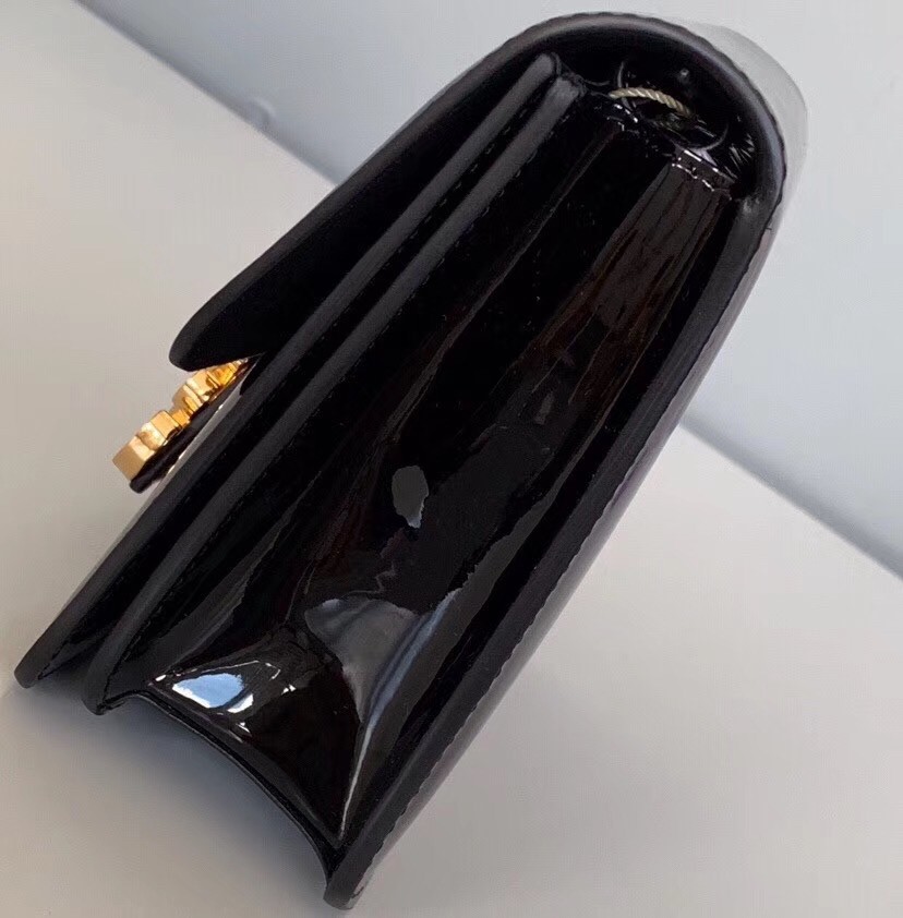 F**di karligraphy bag in black patent leather