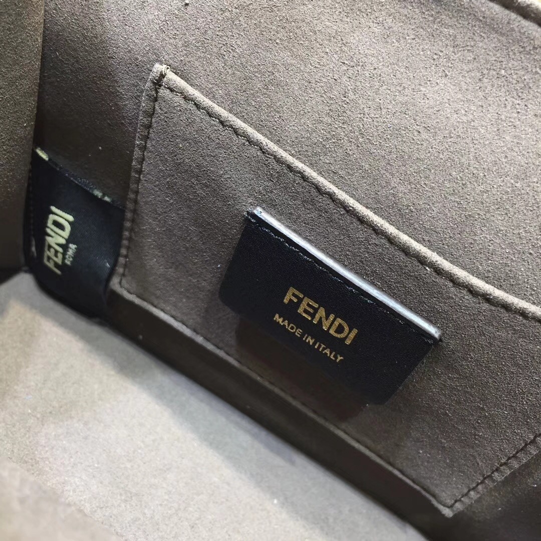 F**di small kan i f bag in blue calfskin