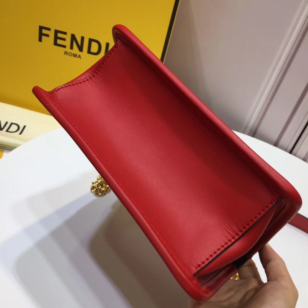 F**di small kan i f bag in red calfskin