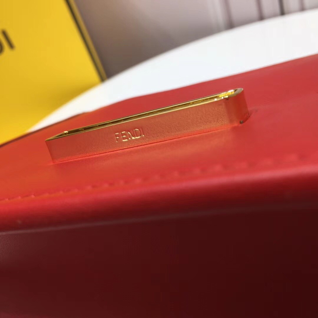 F**di small kan i f bag in red calfskin