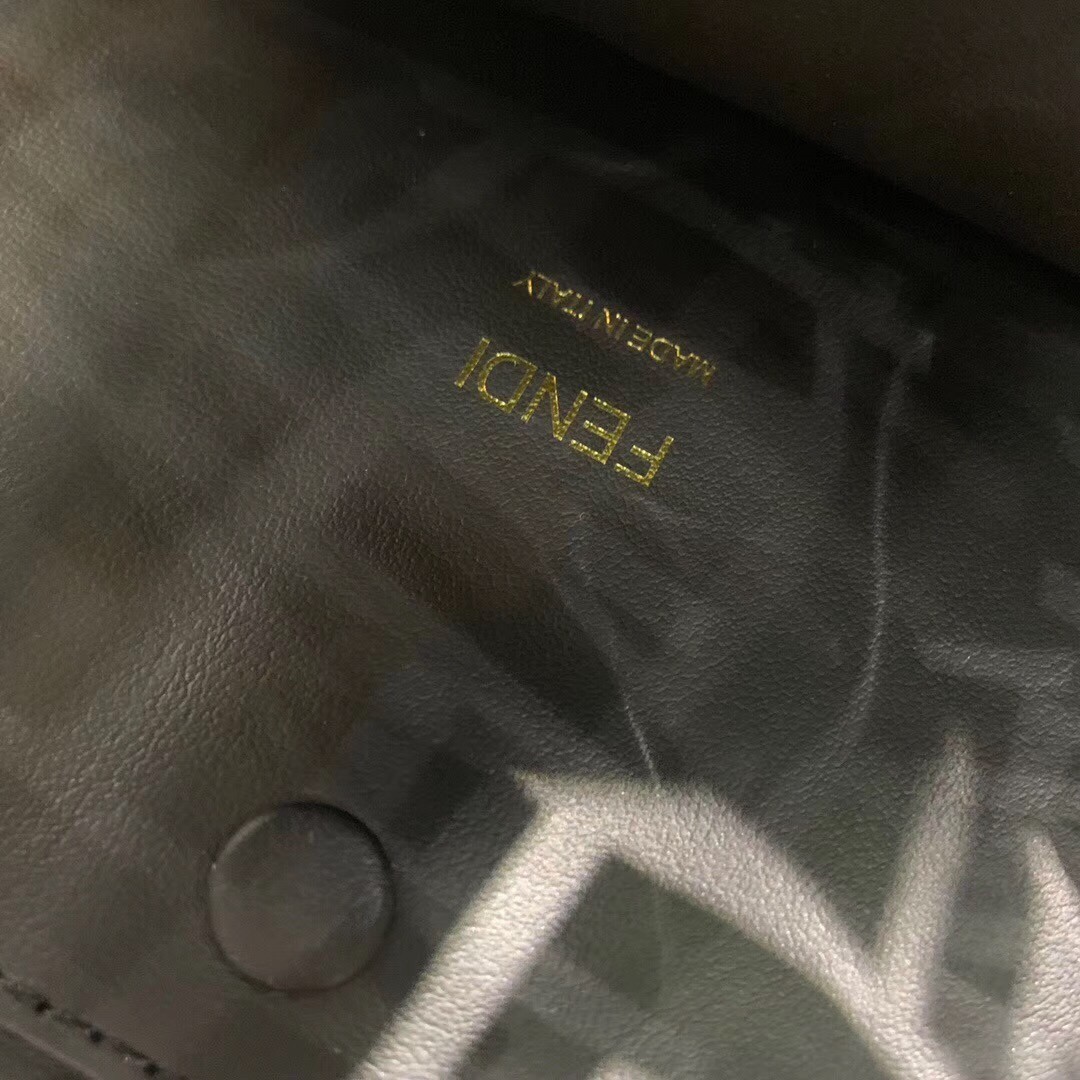F**di black small kan i f bag in transparent pu