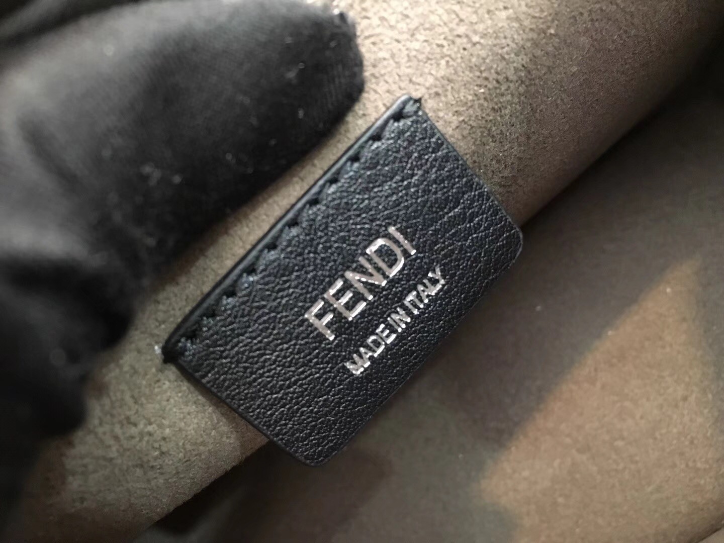 F**di kan i f shoulder bag in blue calfskin