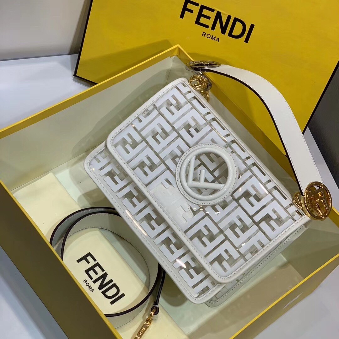 F**di white kan i f bag in transparent pu
