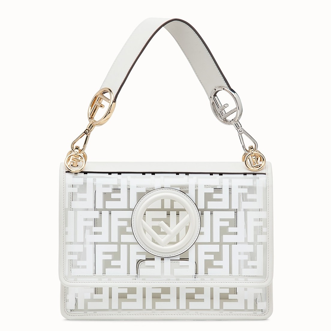 F**di white kan i f bag in transparent pu