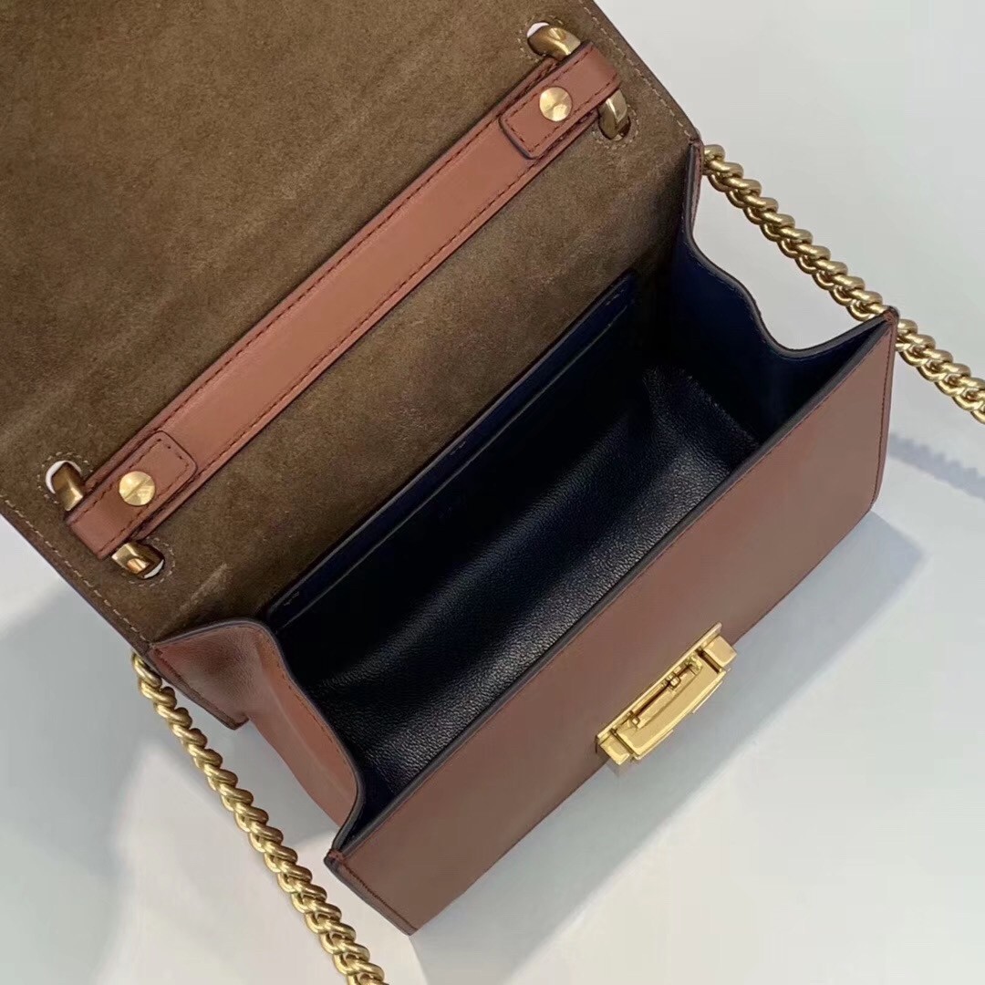 F**di small kan u bag in brown calfskin