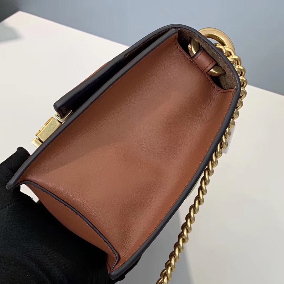 F**di small kan u bag in brown calfskin