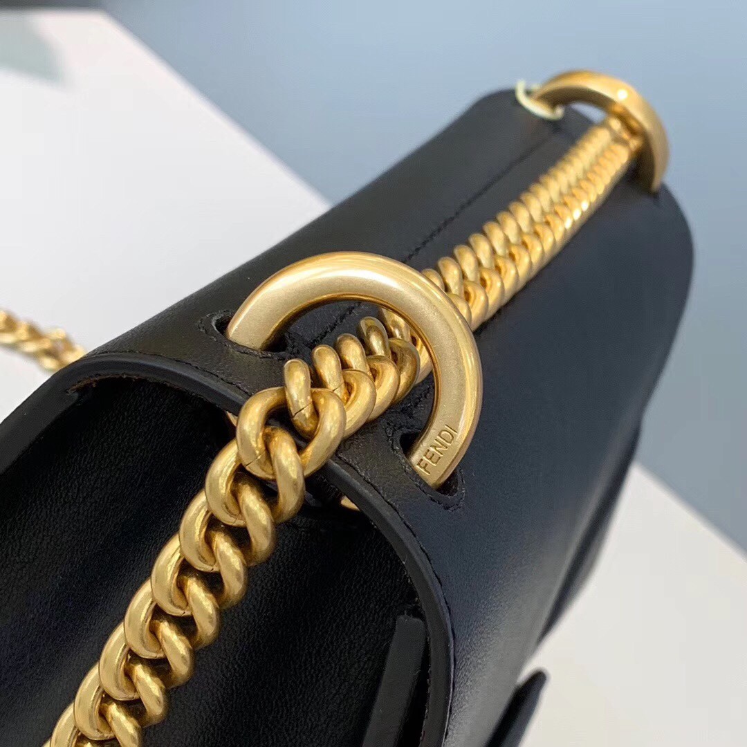 F**di small kan u bag in black calfskin