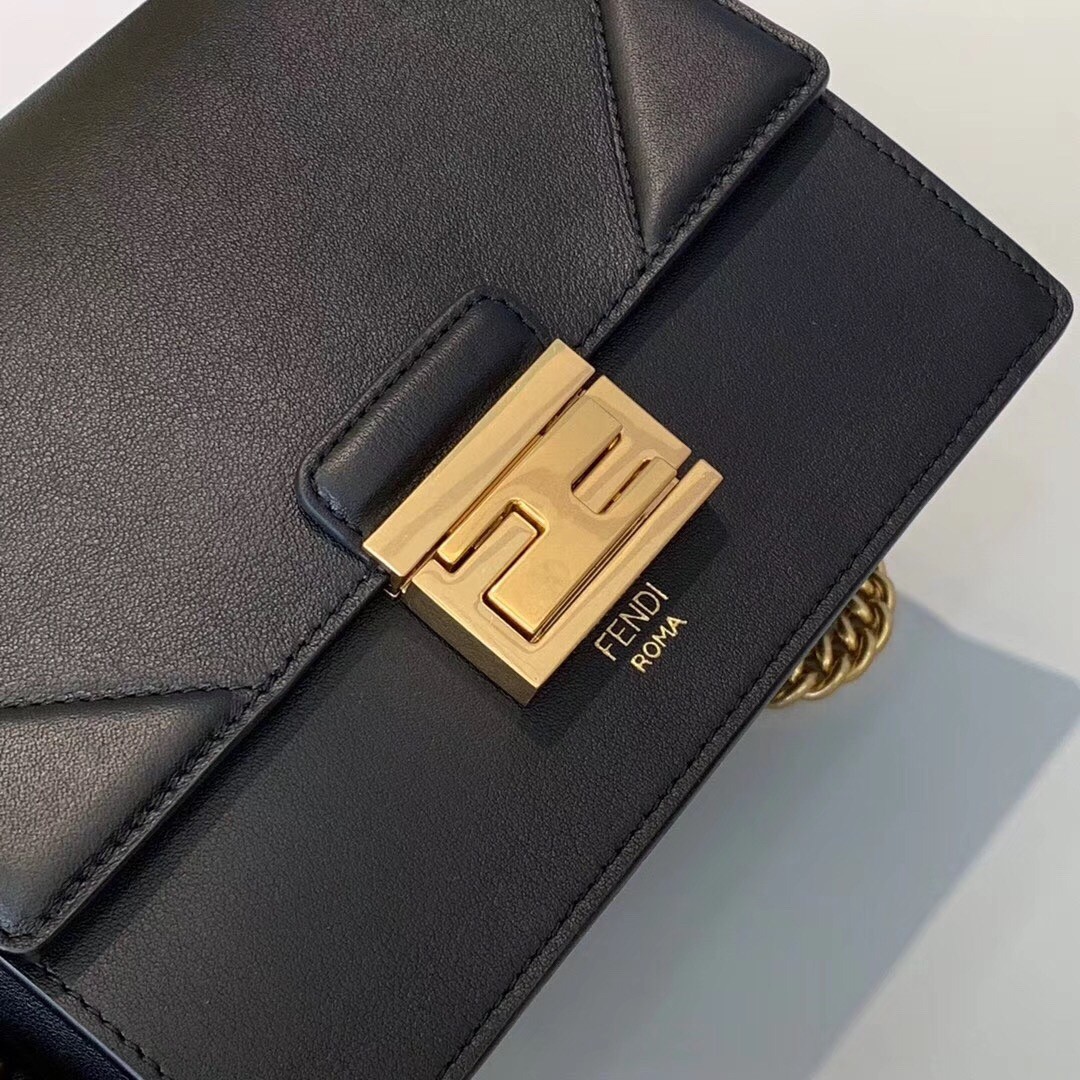 F**di small kan u bag in black calfskin