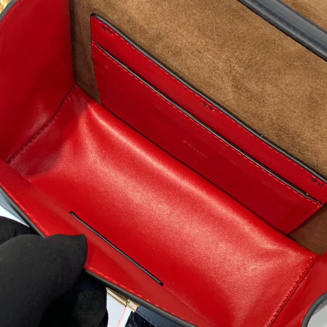 F**di small kan u bag in black calfskin
