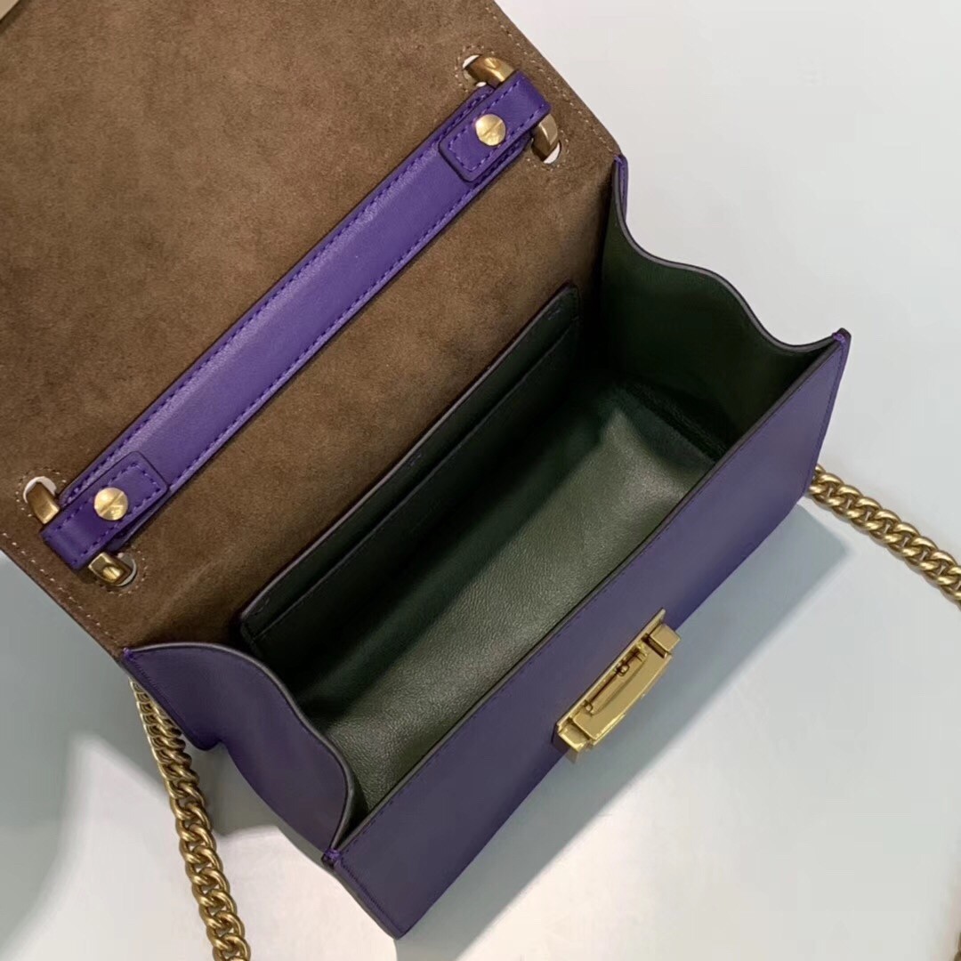 F**di small kan u bag in purple calfskin