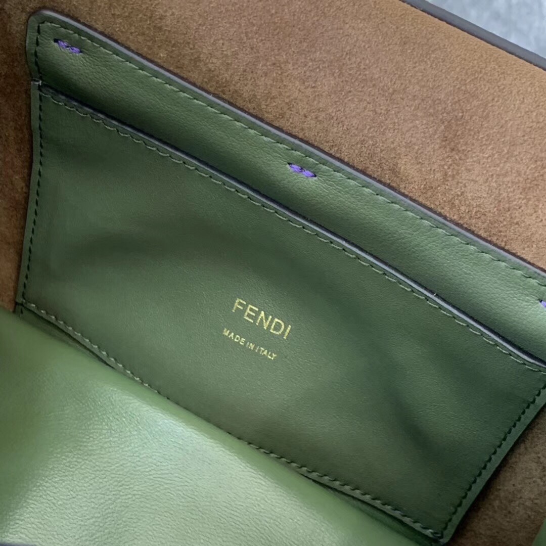 F**di small kan u bag in purple calfskin