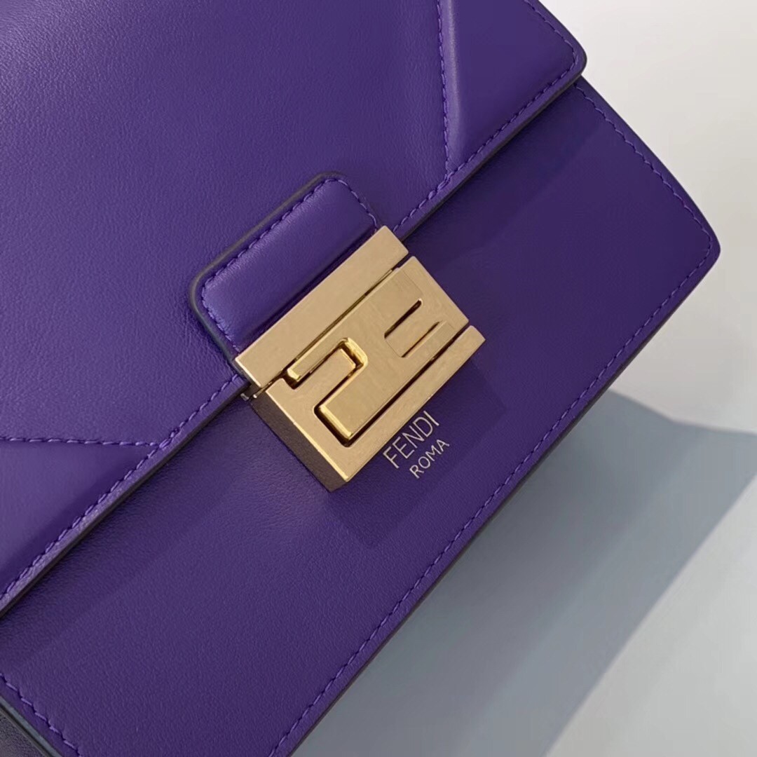 F**di small kan u bag in purple calfskin