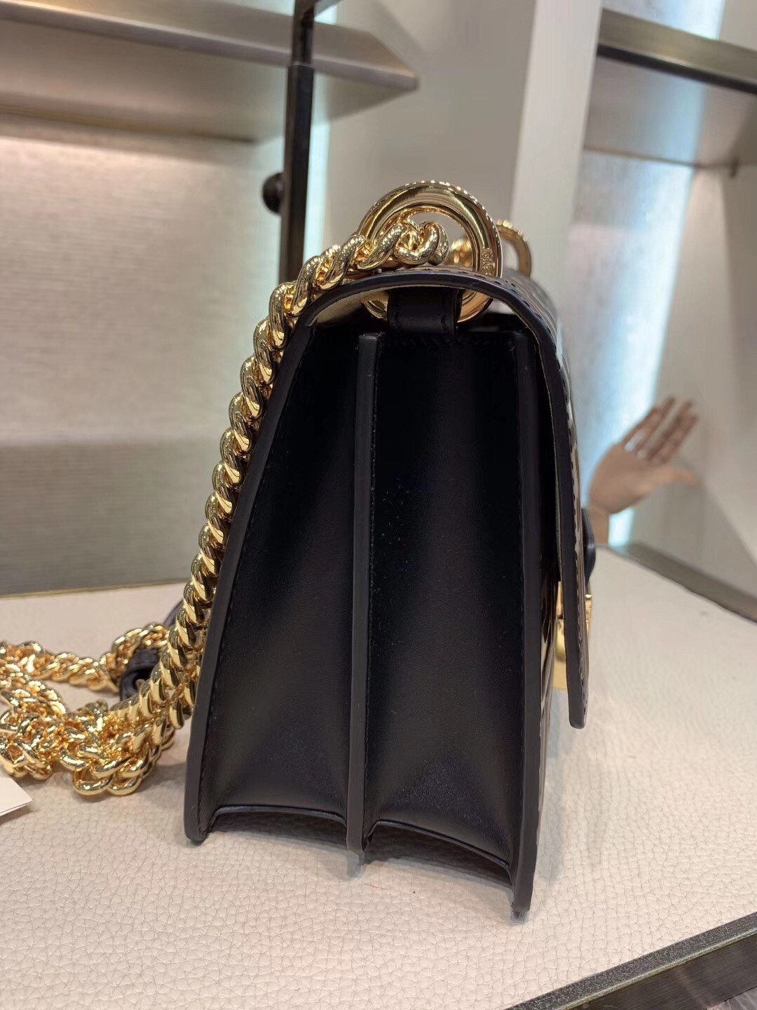 F**di small kan u bag in calfskin embossed with ff