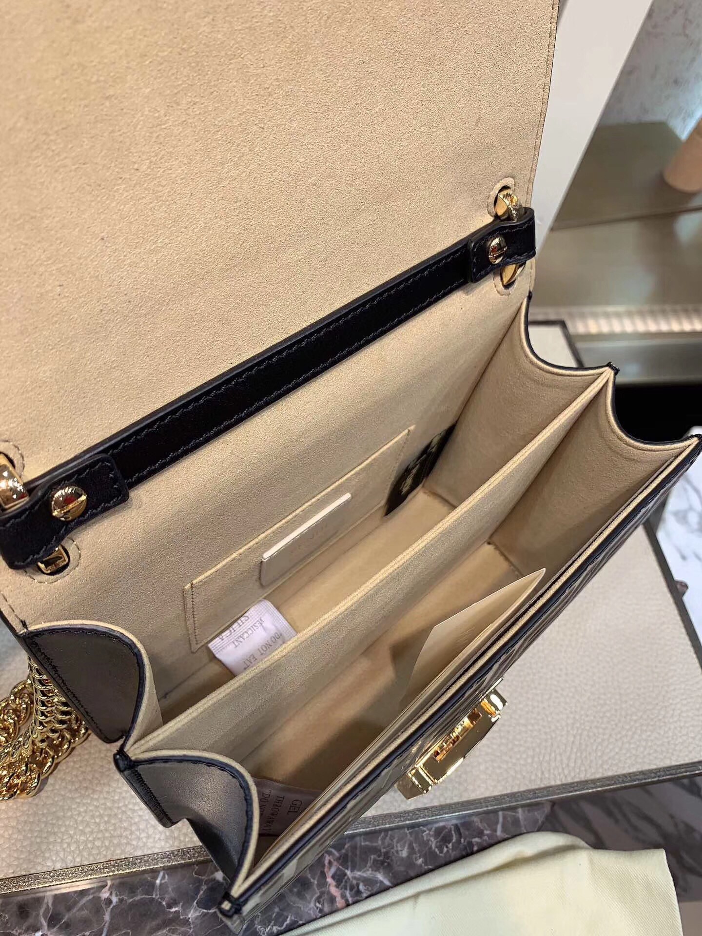 F**di small kan u bag in calfskin embossed with ff