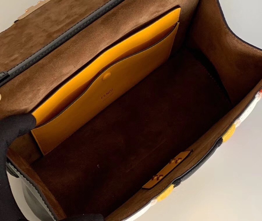 F**di kan u bag in multicolor leather and suede