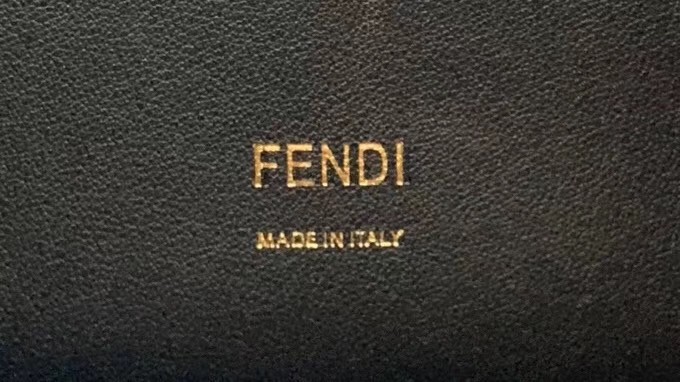 F**di kan u bag in black leather and suede